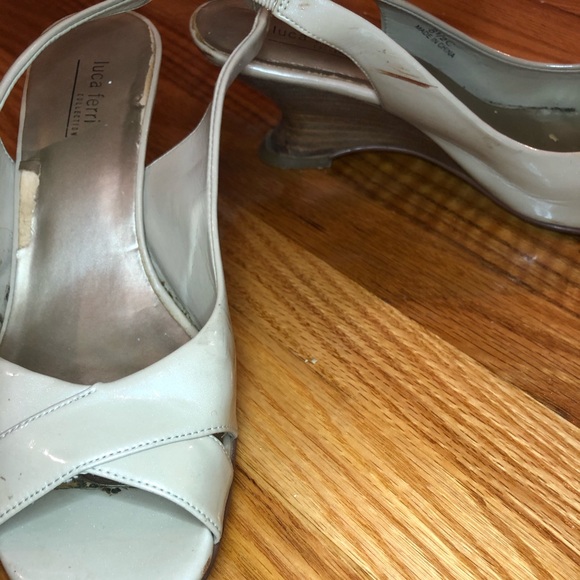 Cream kitten heel wedges - Picture 2 of 3